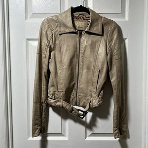 Tan leather jacket